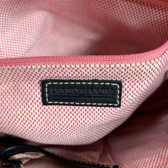 DOONEY BOURKE Monogram Logo Canvas Leather Shoulder Bag Satchel Double Pockets - Picture 12 of 16